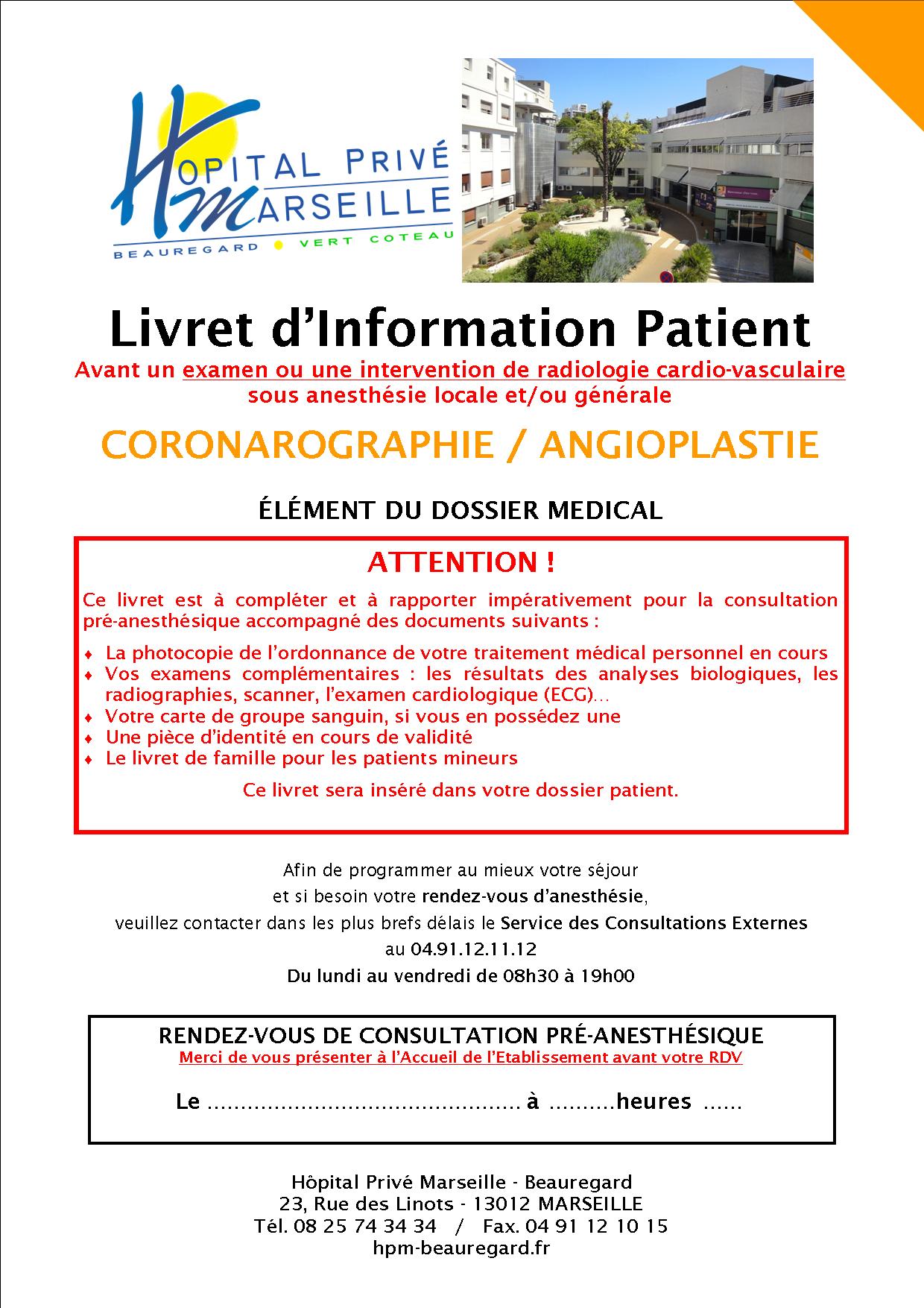 Livrets patient  Hôpital Privé Marseille  Beauregard